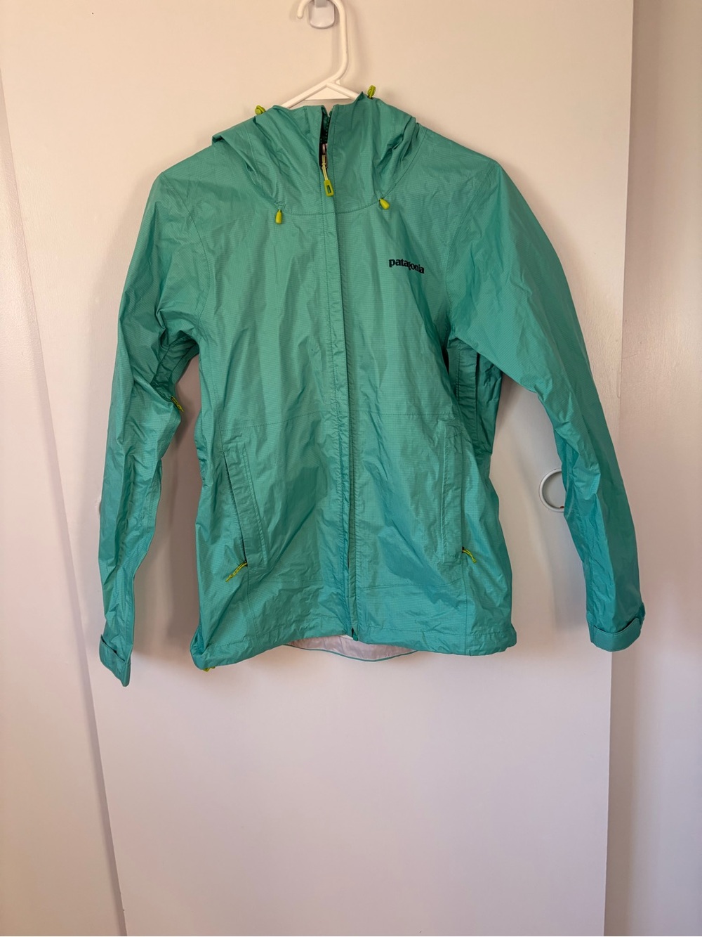 Patagonia Torrentshell Jacket Womens S Green/blueish Hooded Rain Coat Outdoor
